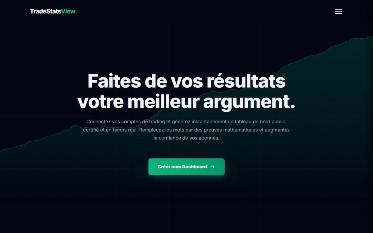 Aperçu du site TradeStatsView